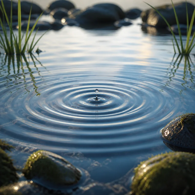 Circular water ripples expanding outward to symbolize 360 rib breathing